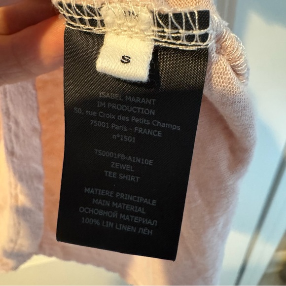 ISABEL MARANT ÉTOILE Metallic-logo Linen T-shirt Pale pink | Small - Picture 7 of 8
